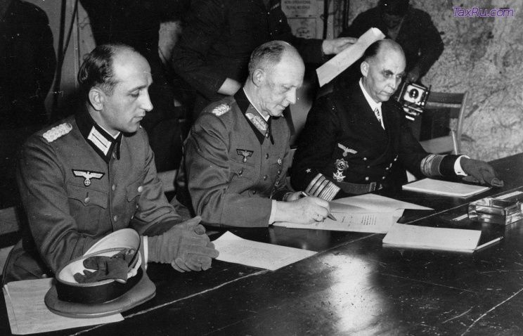 Подписание Акта о безоговорочной капитуляции Германии, 7 мая 1945 года