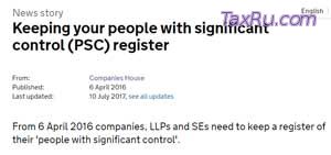 Keeping your peaple with signiticant control (PSC) register