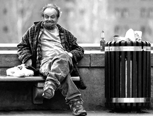 Знаменитый актёр Джек Николсон не бездомный, но до чего похож (иллюстрация из открытых источников)