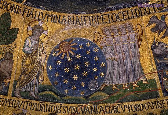 Сотворение светил, фрагмент. Венеция, собор Святого Марка. XIII в.